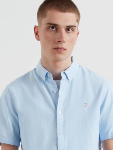 Farah Brewer Short Sleeve Shirt Sky