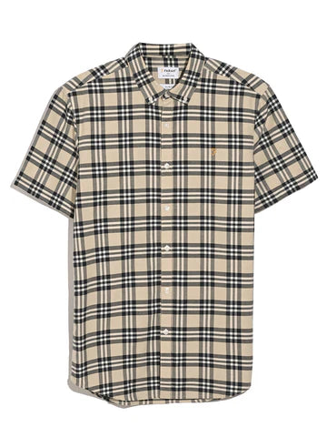 Farah Brewer Check Short Sleeve Shirt Birch Grey