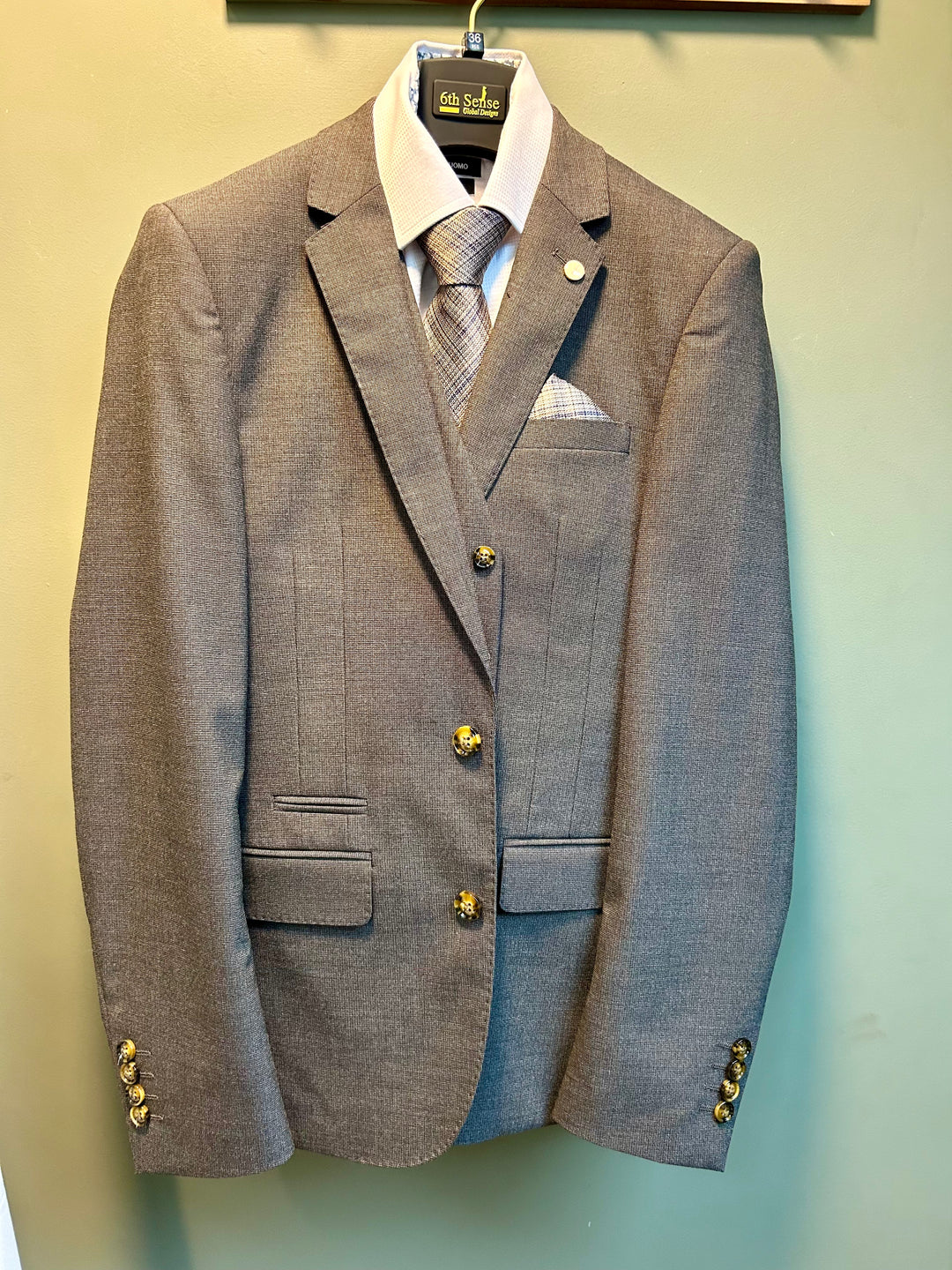 6th Sense Dotty Licorice 3 Piece Suit