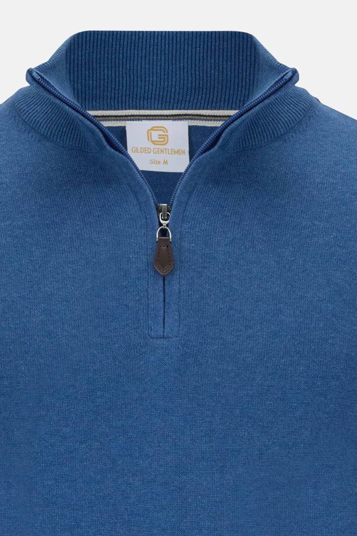 Gilded Gentlemen Harold 1/4 Zip Denim Ocean