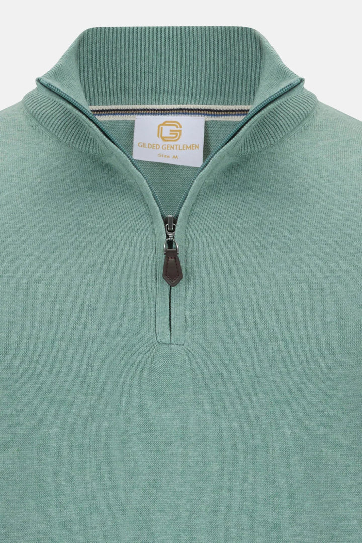 Gilded Gentlemen Harold 1/4 Zip Misty Green