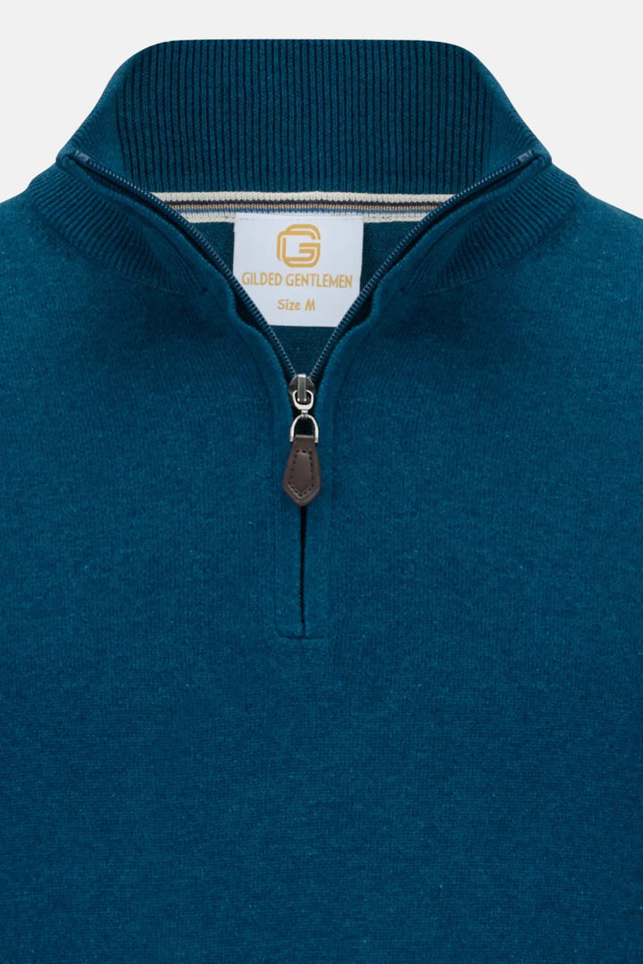 Gilded Gentlemen Harold 1/4 Zip Teal