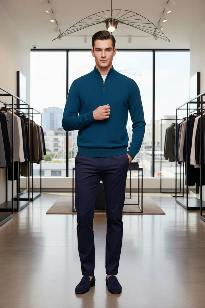 Gilded Gentlemen Harold 1/4 Zip Teal