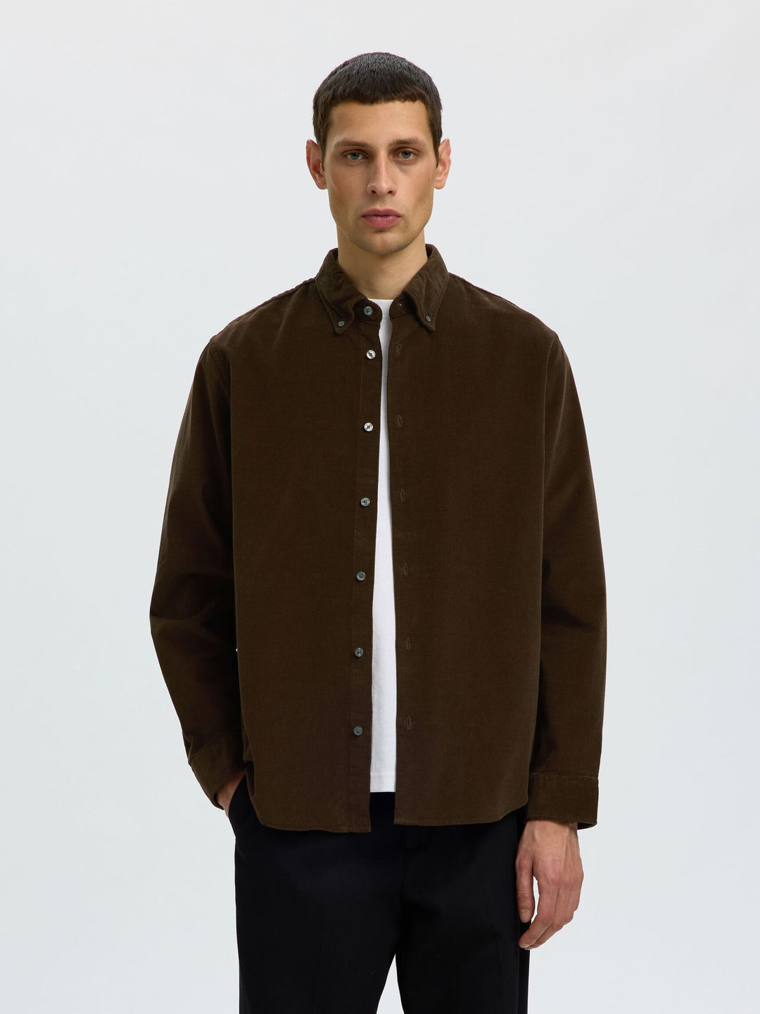 Selected Homme Danni Cord Cotton Shirt Brown