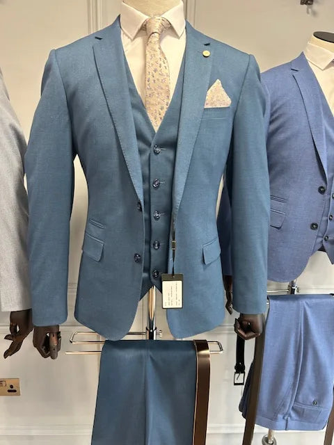 6th Sense Paramount Denim 3 Piece Suit