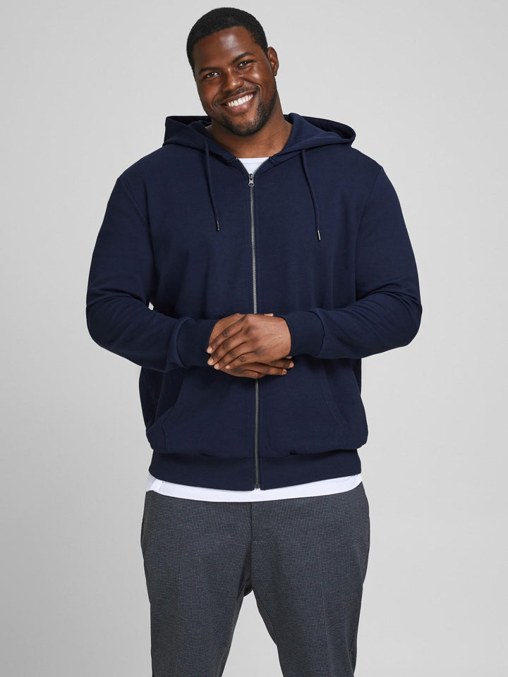 Jack & Jones Basic Sweat Full Zip Hoodie Navy 3XL-5XL