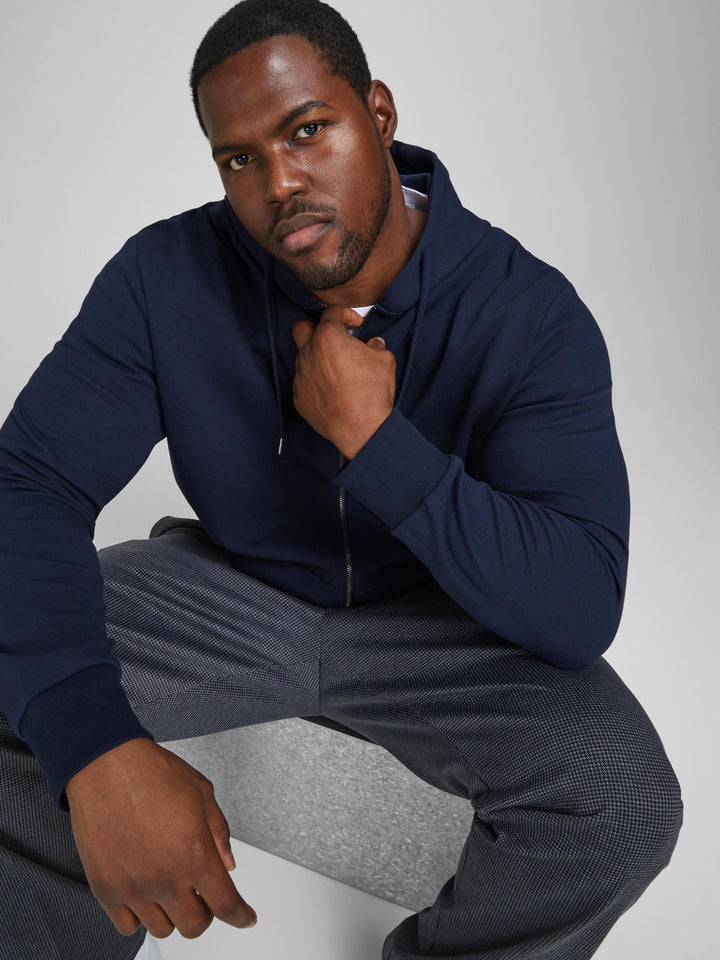 Jack & Jones Basic Sweat Full Zip Hoodie Navy 3XL-5XL