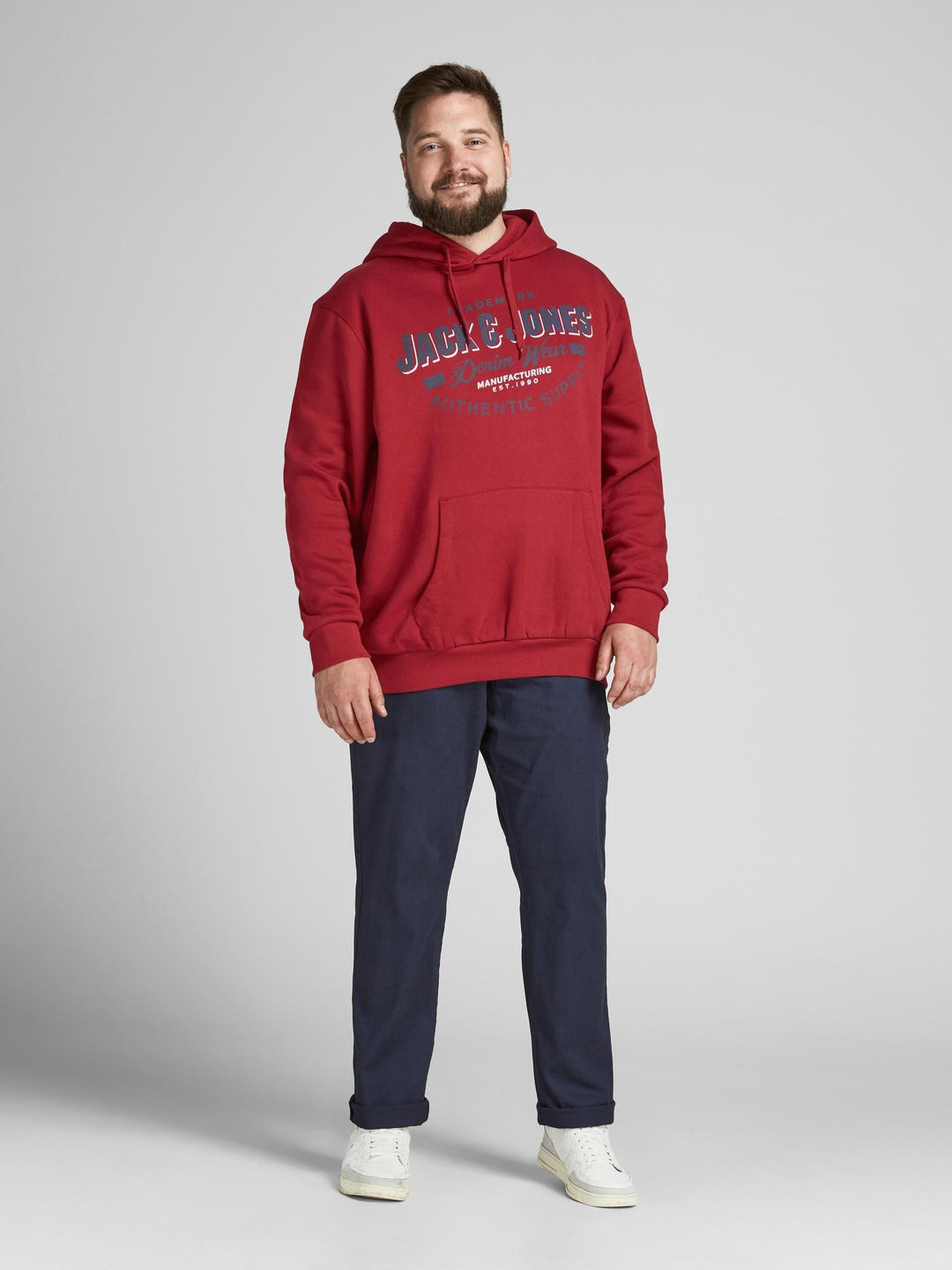 Jack & Jones Basic Sweat Hoodie  Red Dahila 3XL-5XL