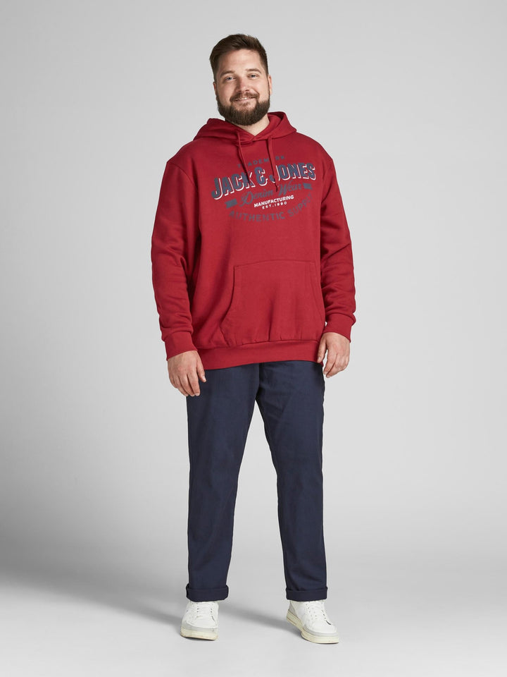 Jack & Jones Basic Sweat Hoodie  Red Dahila 3XL-5XL
