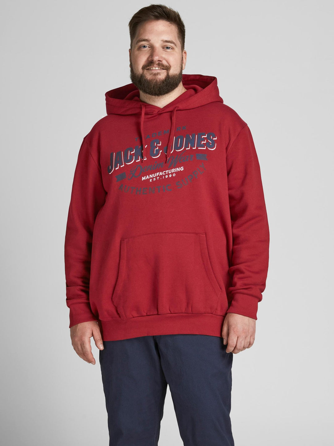 Jack & Jones Basic Sweat Hoodie  Red Dahila 3XL-5XL