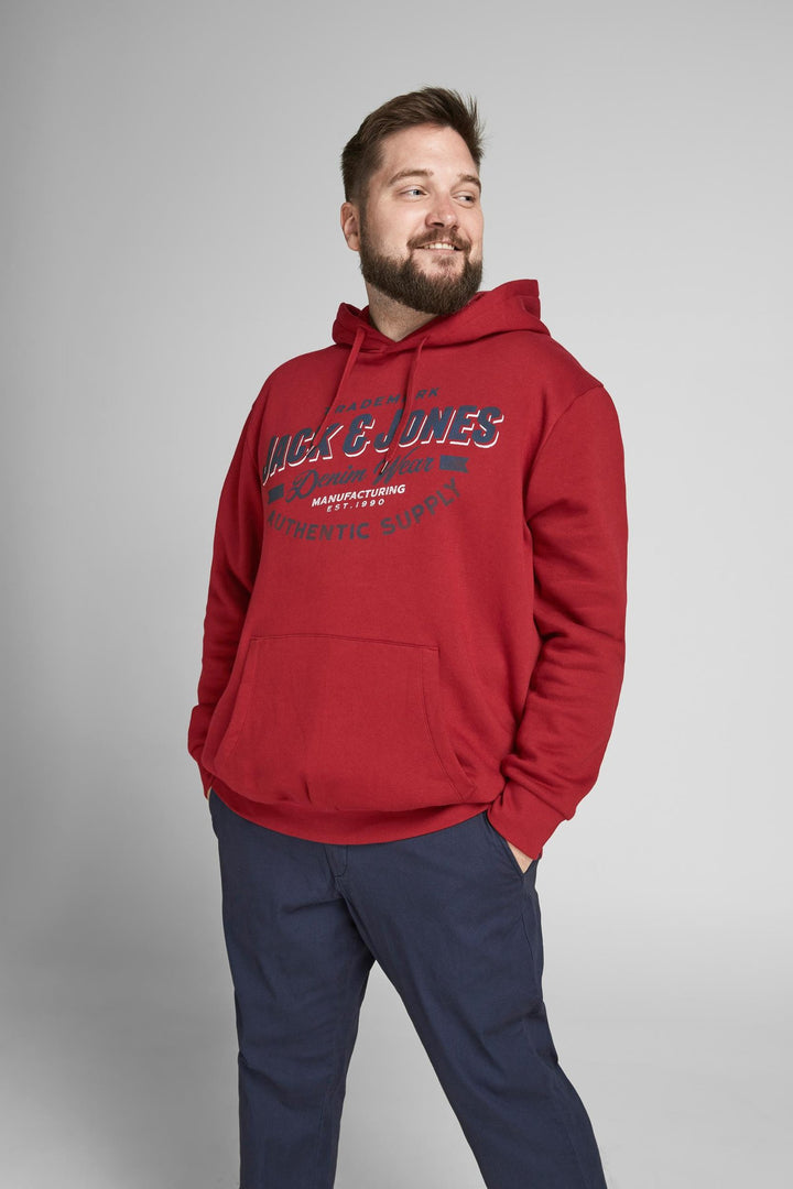 Jack & Jones Basic Sweat Hoodie  Red Dahila 3XL-5XL