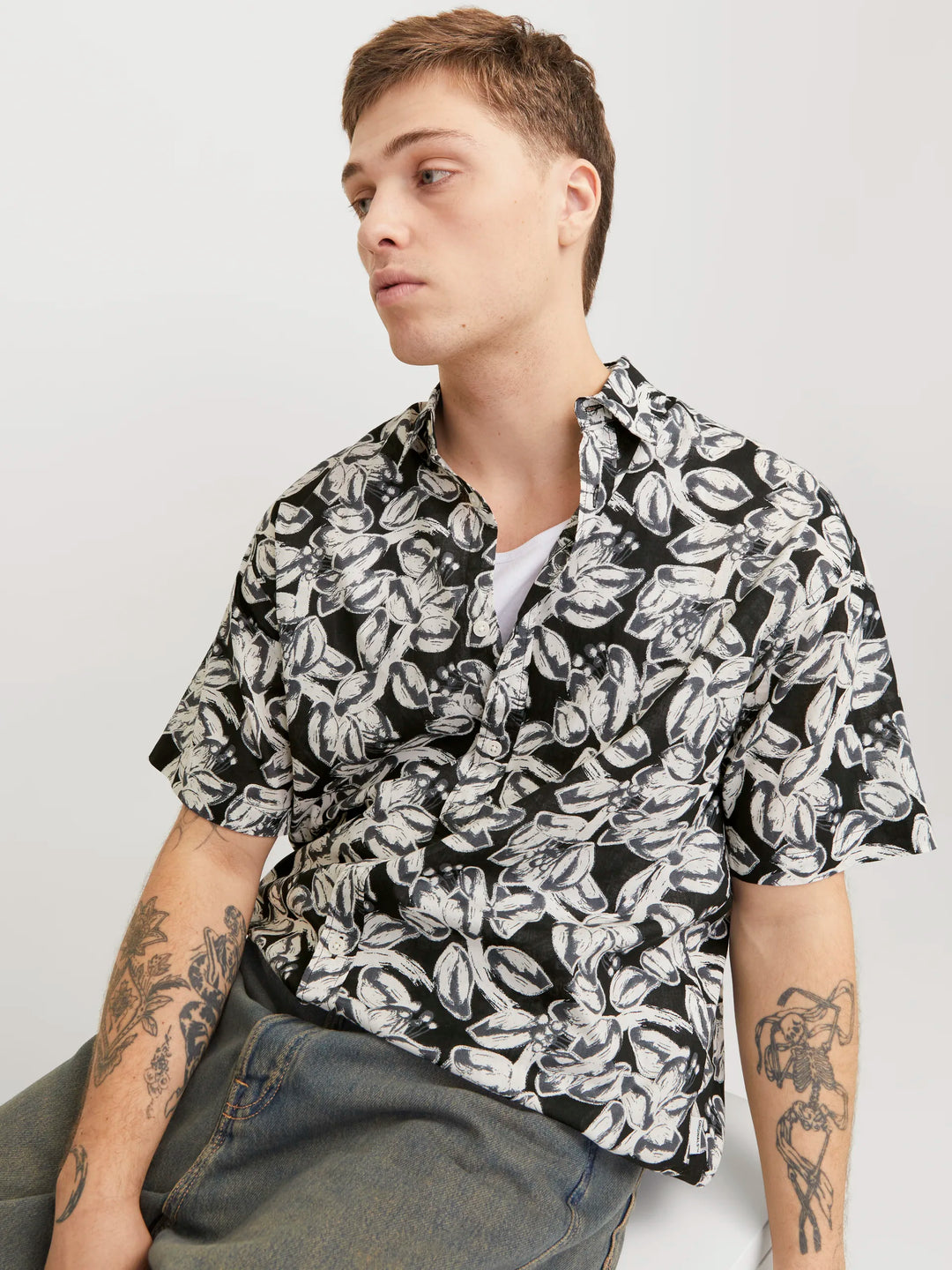 Jack & Jones Joshua Printed Short Sleeve Shirt Black