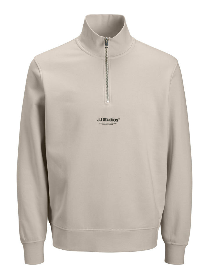 Jack & Jones 1/2 Zip Sweatshirt Beige/Moonbeam