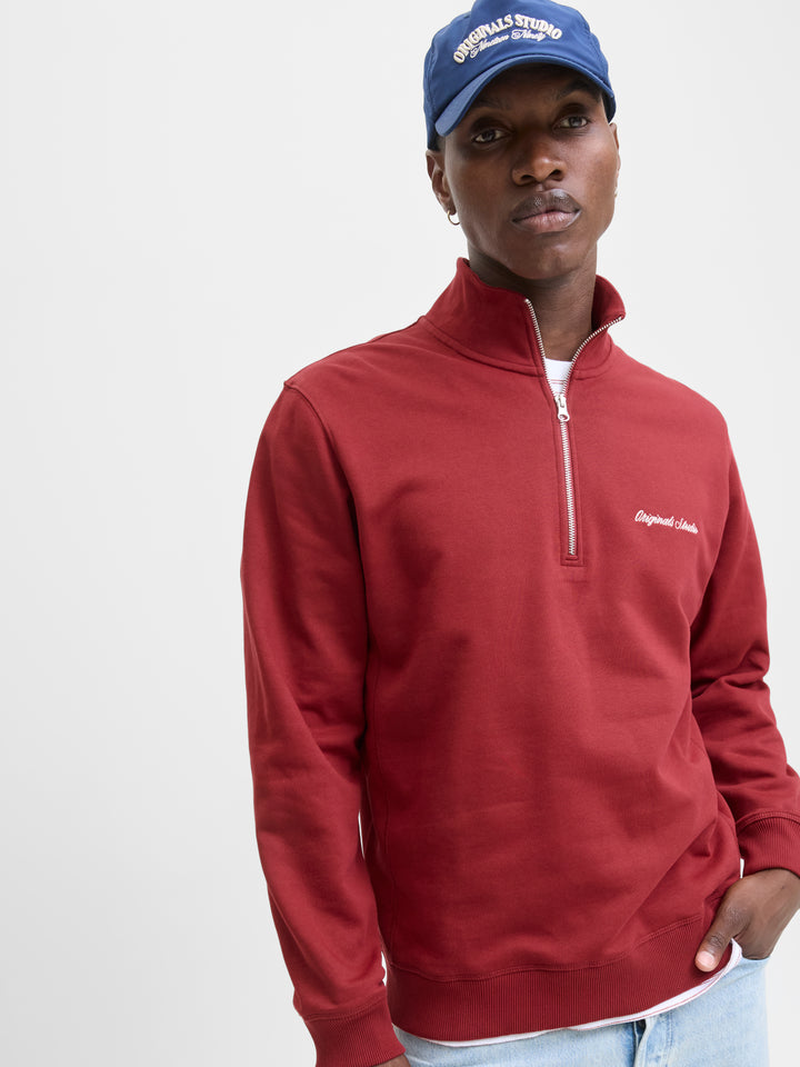 Jack & Jones 1/2 Zip Sweat Tibetan Red