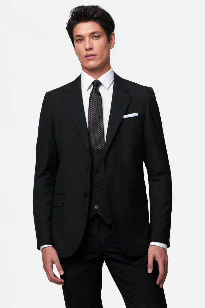 Benetti James Black Low Scoop Waistcoat