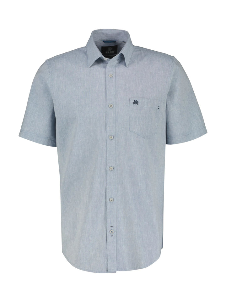 Lerros Short Sleeve Casual Shirt Storm Blue 3XL-6XL