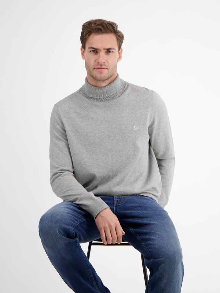 Lerros Cotton Rollneck Knit Platinum Grey Melange