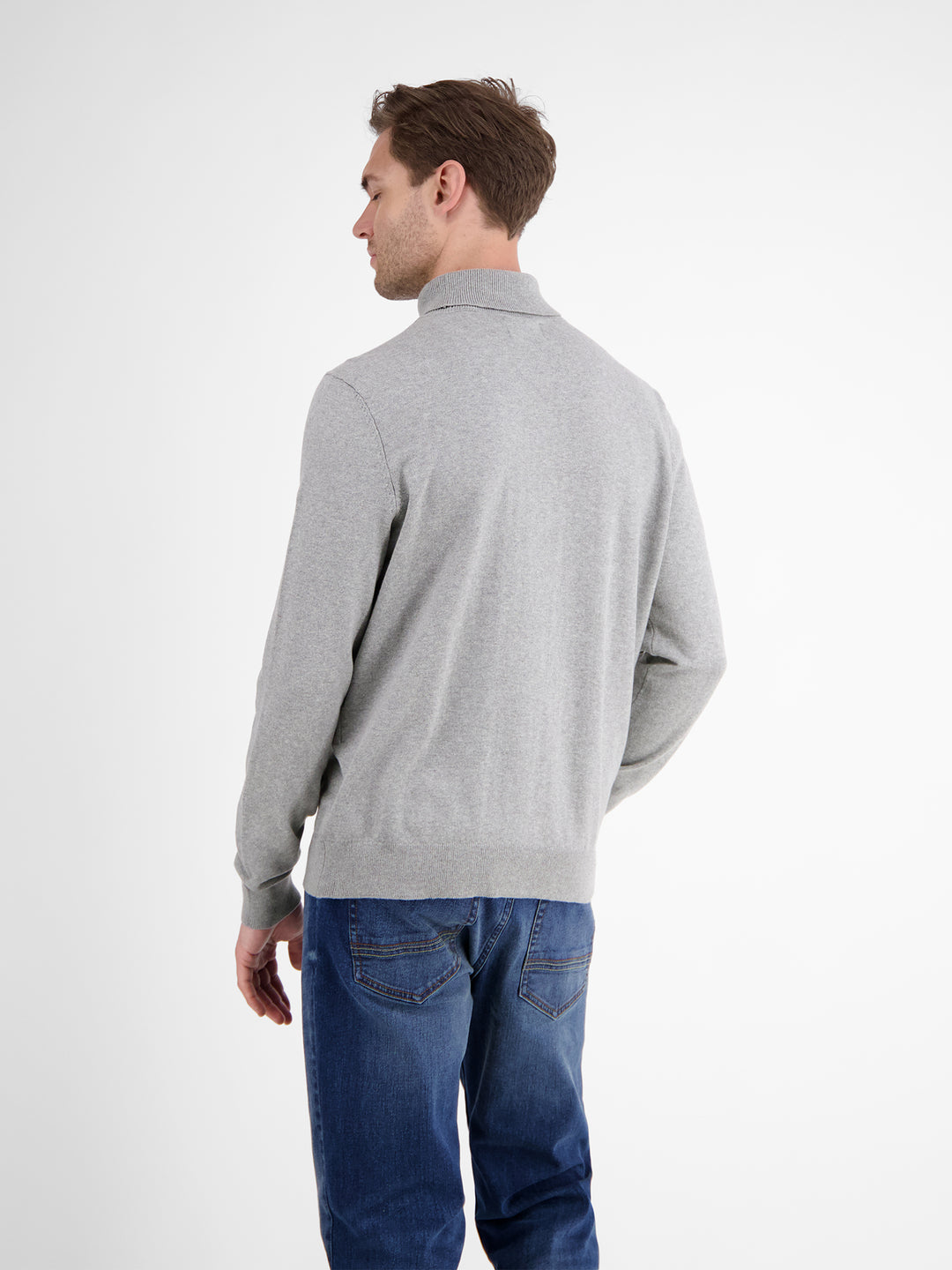 Lerros Cotton Rollneck Knit Platinum Grey Melange