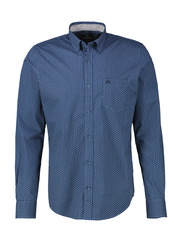 Lerros Casual Cotton Printed Shirt Storm Blue