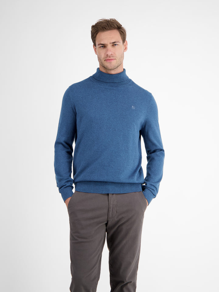 Lerros Cotton Rollneck Knit  Storm Blue Melange