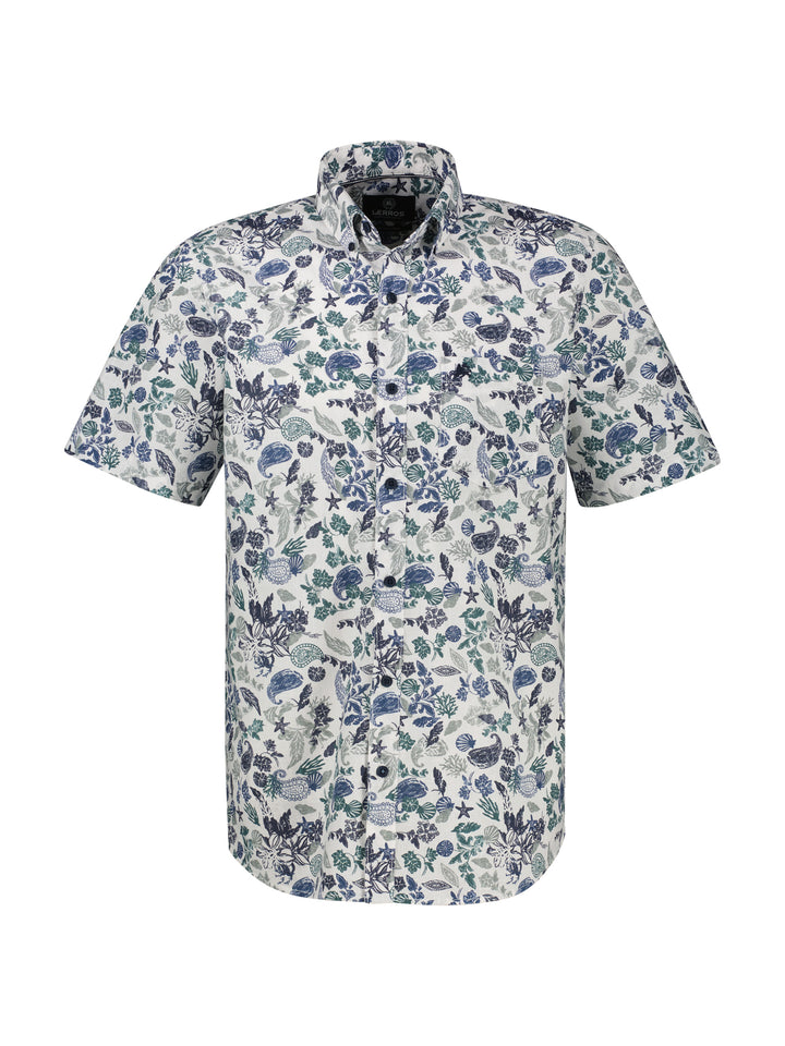 Lerros Printed Casual Short Sleeve Shirt Broken White