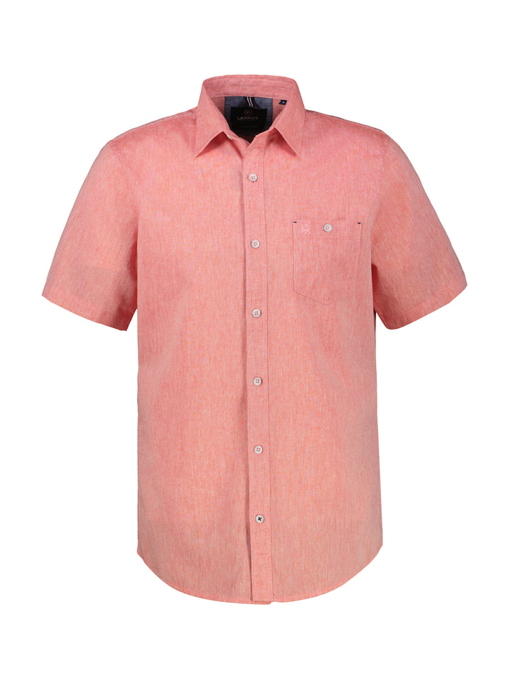 Lerros Casual Short Sleeve Linen Mix Shirt Vivid Red