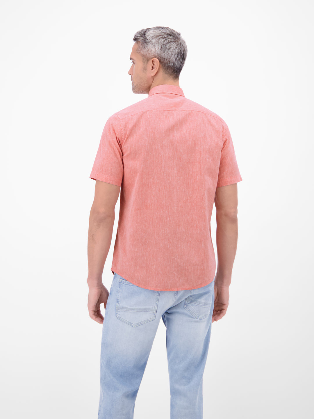 Lerros Casual Short Sleeve Linen Mix Shirt Vivid Red