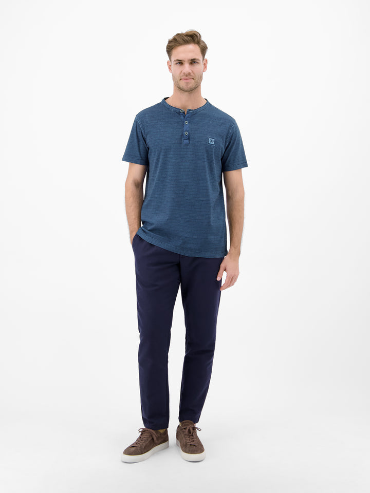 Lerros Cotton Button Tee Classic Navy