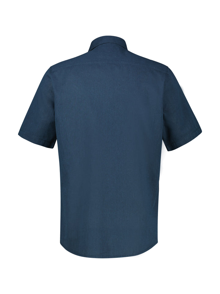 Lerros Casual Short Sleeve Linen Mix Shirt Navy