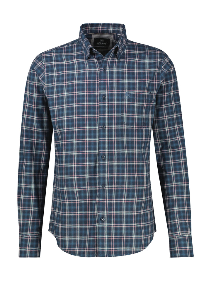 Lerros Casual Check Shirt Blue