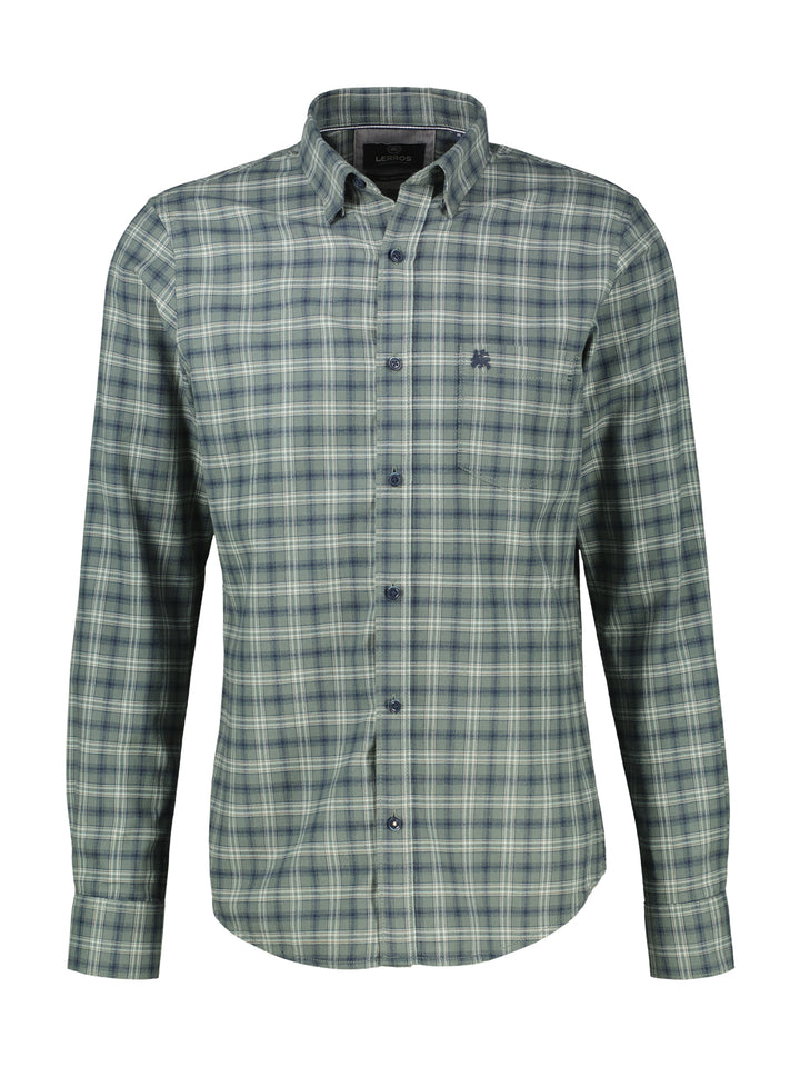 Lerros Casual Check Shirt Basil Green