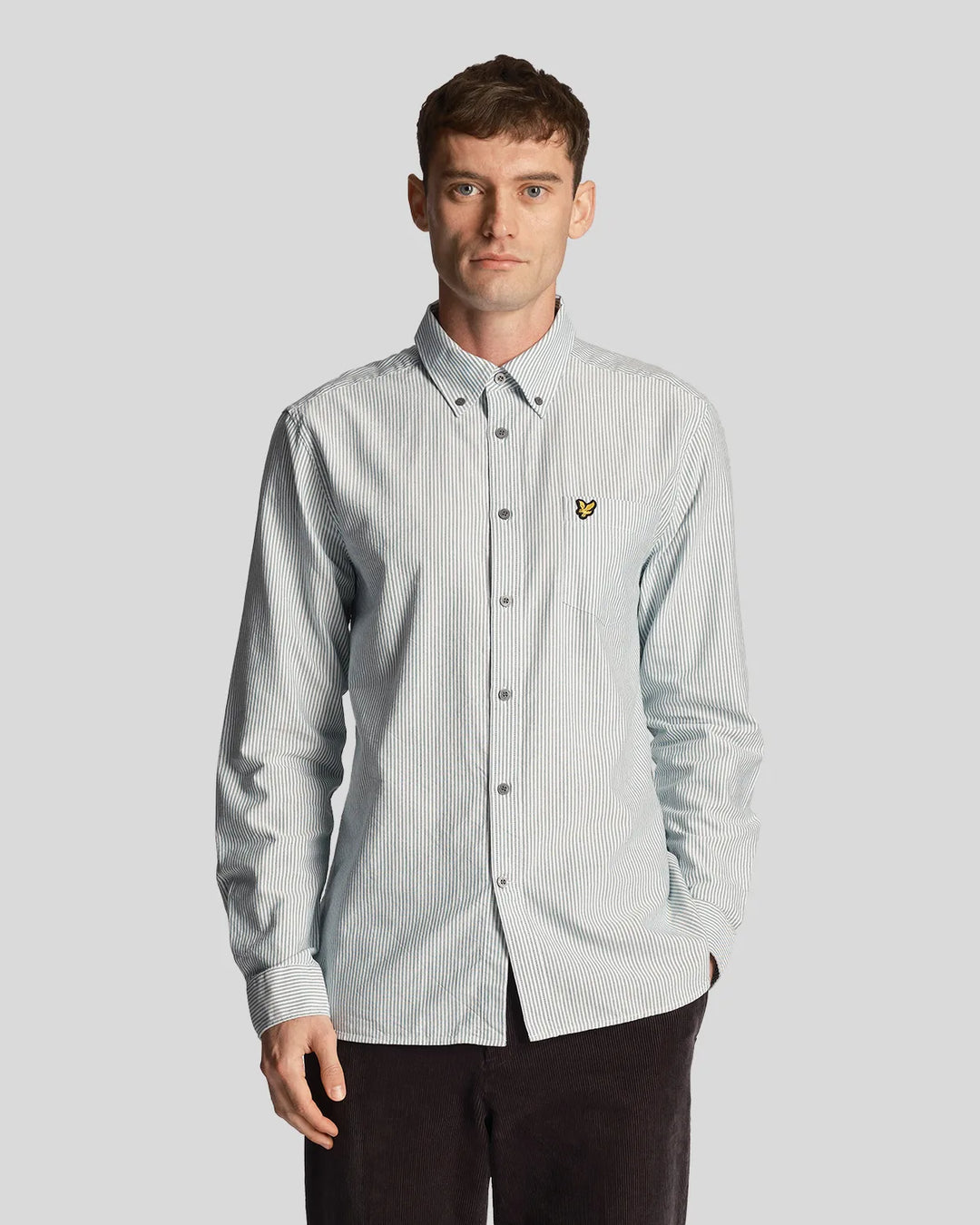 Lyle & Scott Stripe Oxford Shirt Court Green/White