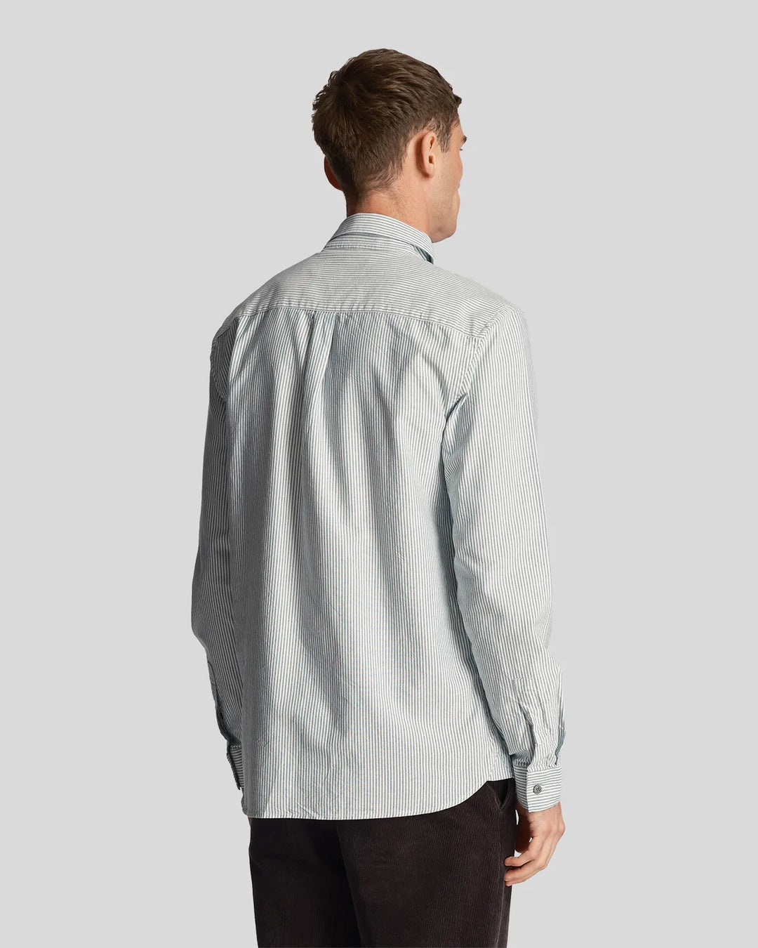 Lyle & Scott Stripe Oxford Shirt Court Green/White