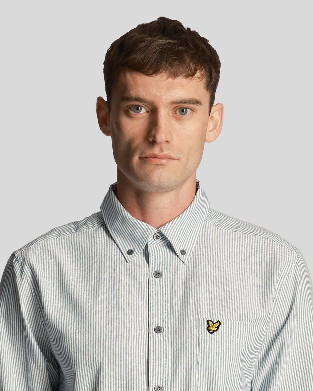 Lyle & Scott Stripe Oxford Shirt Court Green/White