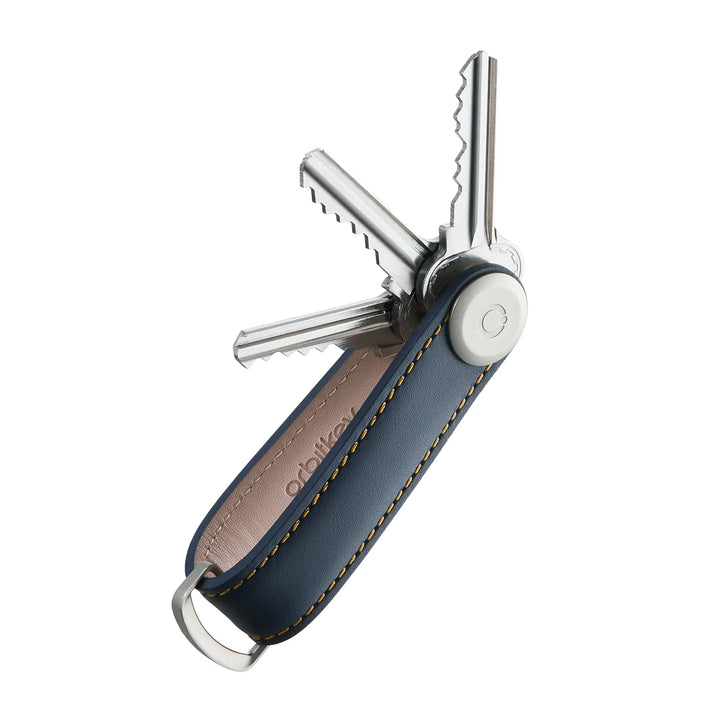 Orbitkey Key Organiser Leather Navy/Tan