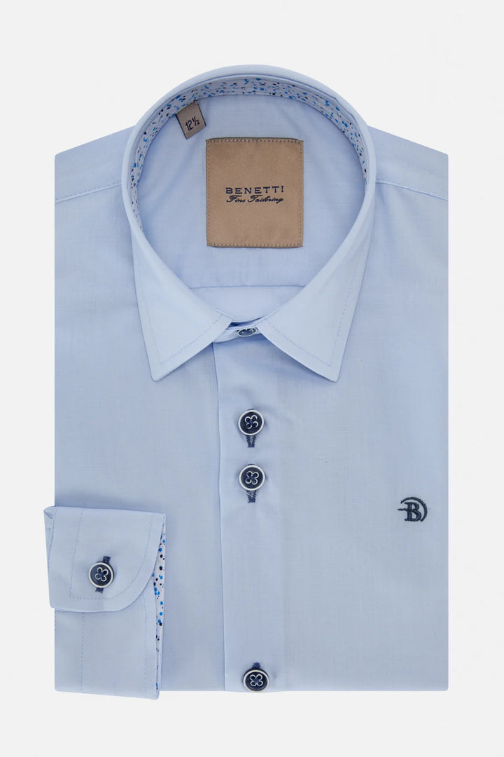 Benetti Boys Leo Formal Shirt Blue
