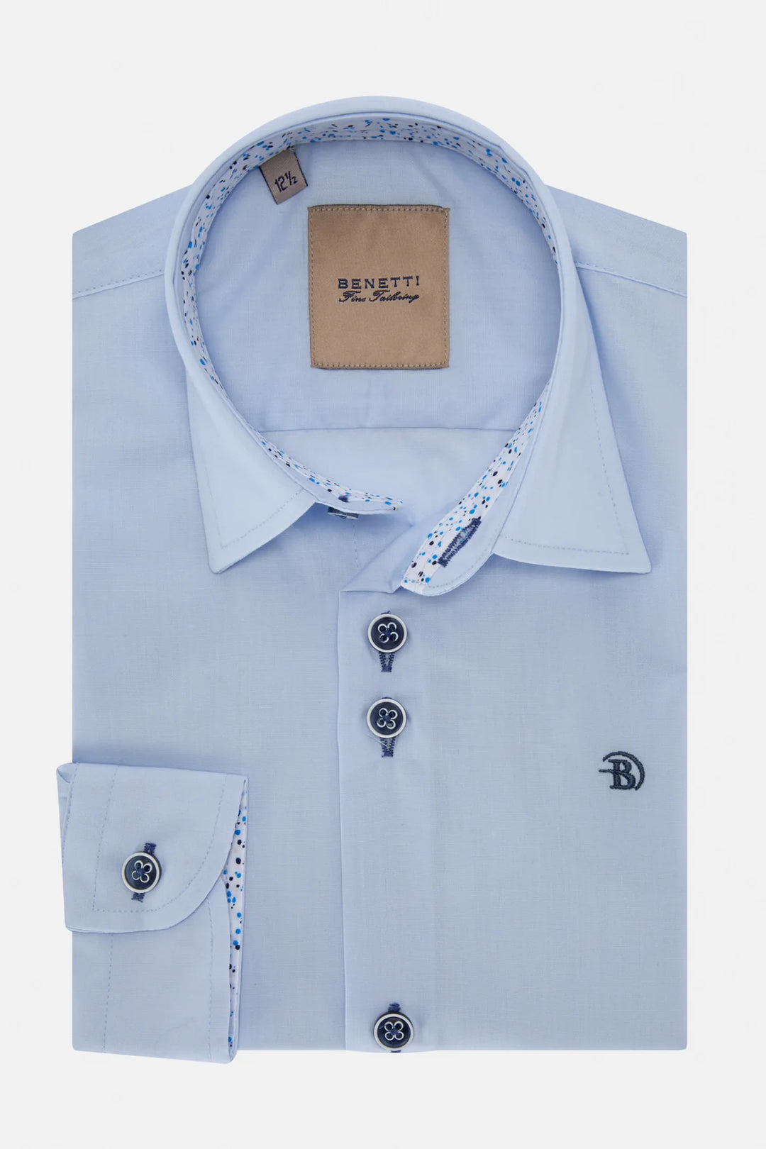 Benetti Boys Leo Formal Shirt Blue