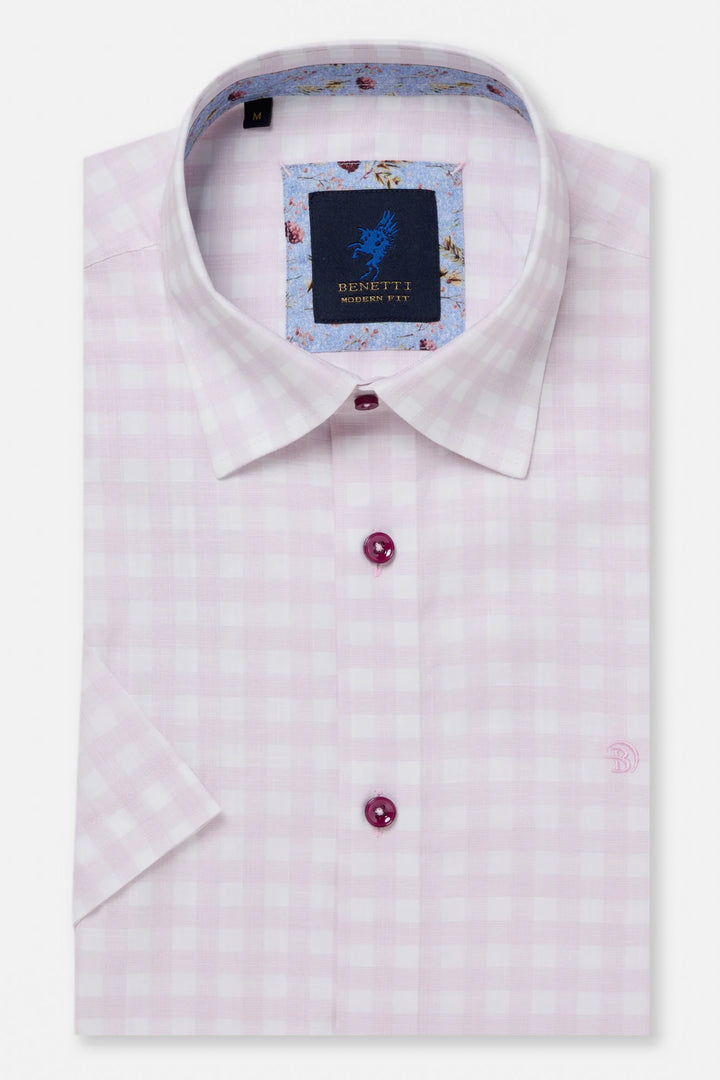 Benetti Luso Short Sleeve Casual Shirt Pink