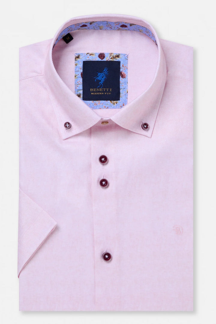 Benetti Brax Short Sleeve Casual Shirt Pink