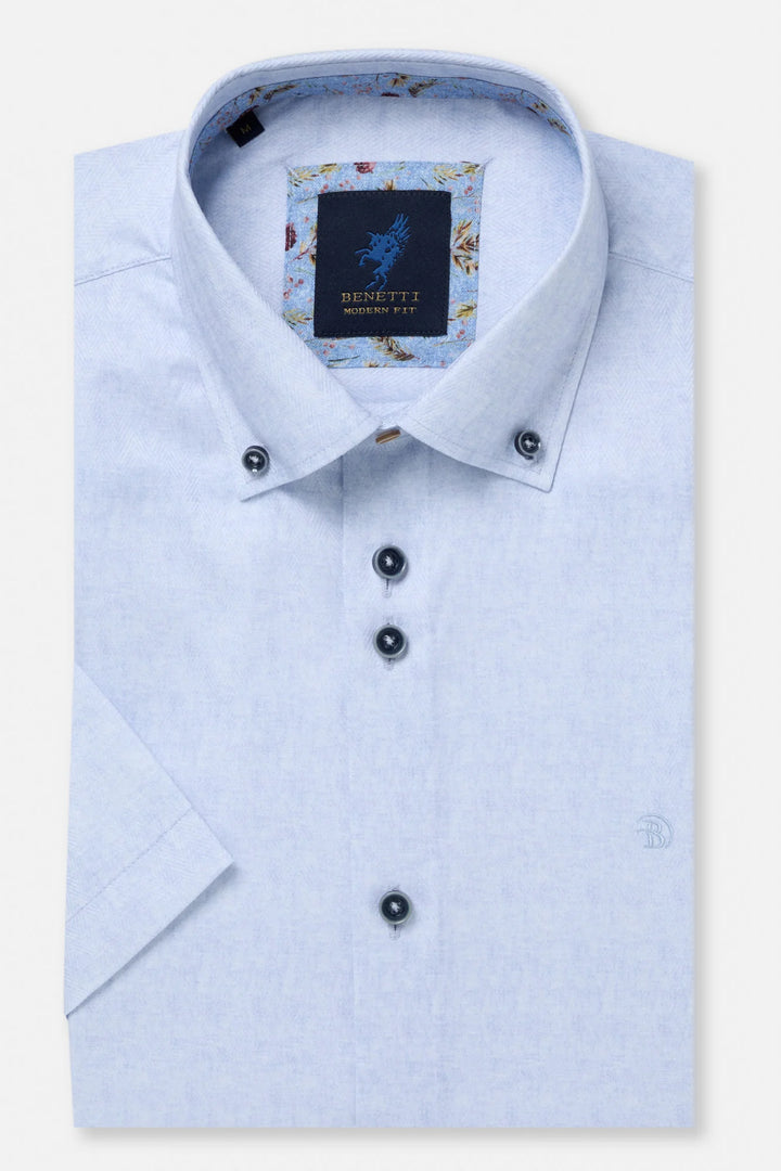 Benetti Brax Short Sleeve Casual Shirt Sky