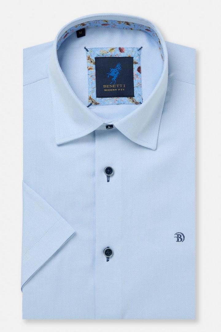 Benetti Hudson Short Sleeve Casual Shirt Sky