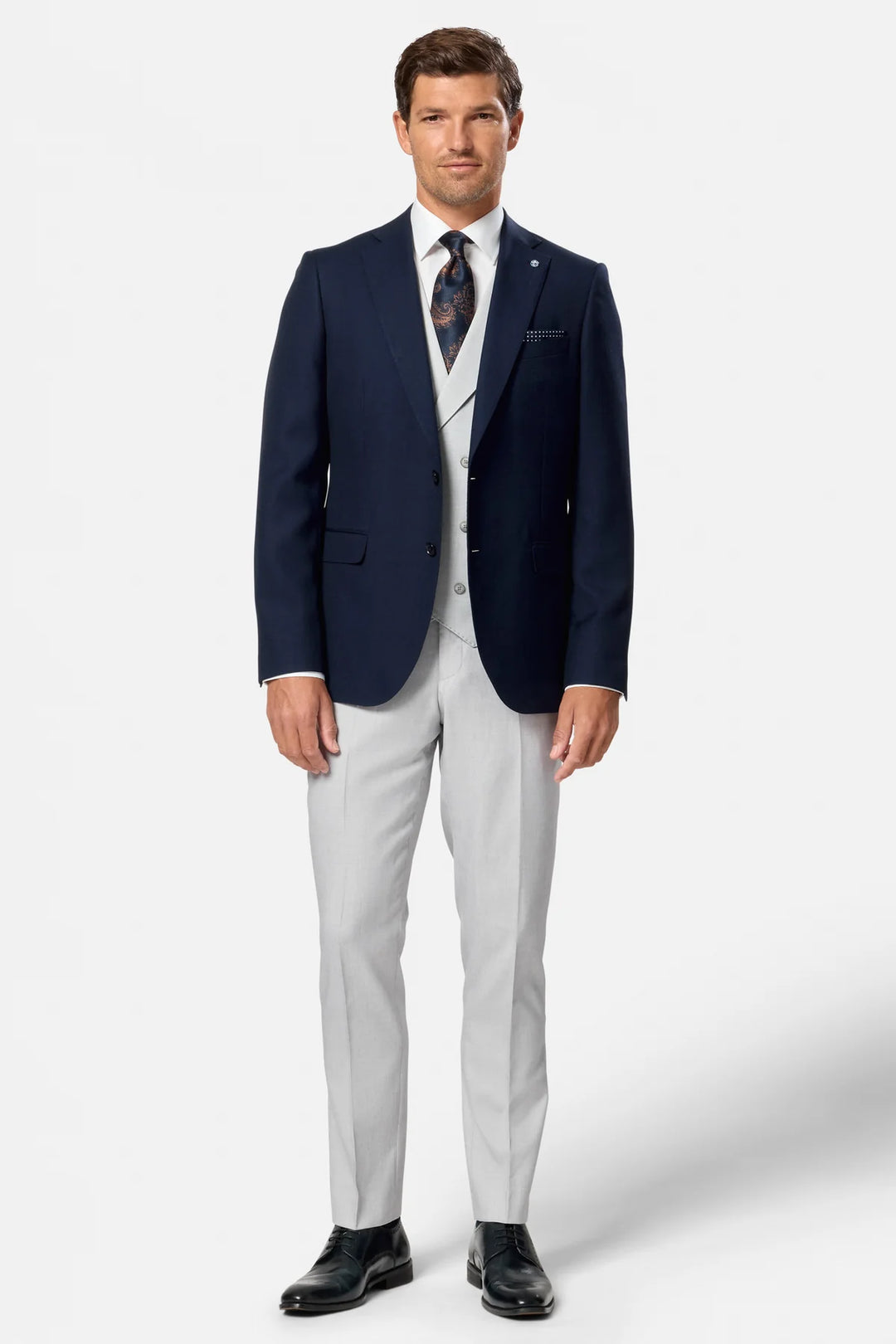 Benetti Marco Indigo Albert Silver Waistcoat