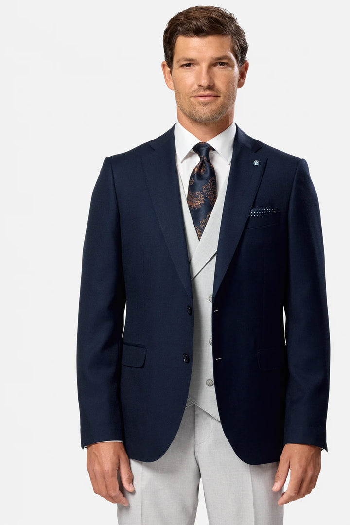 Benetti Marco Indigo Albert Silver Waistcoat
