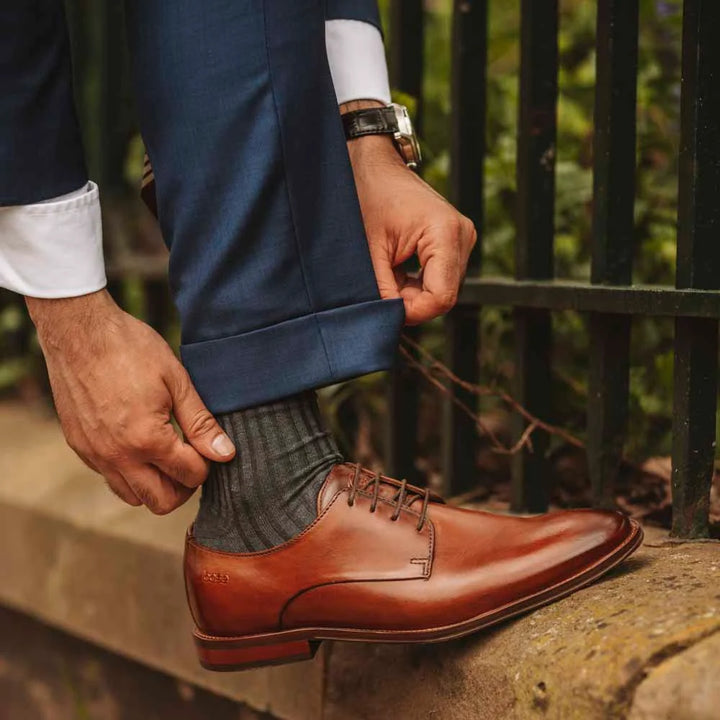 Base London Marley Washed Derby Shoes Tan