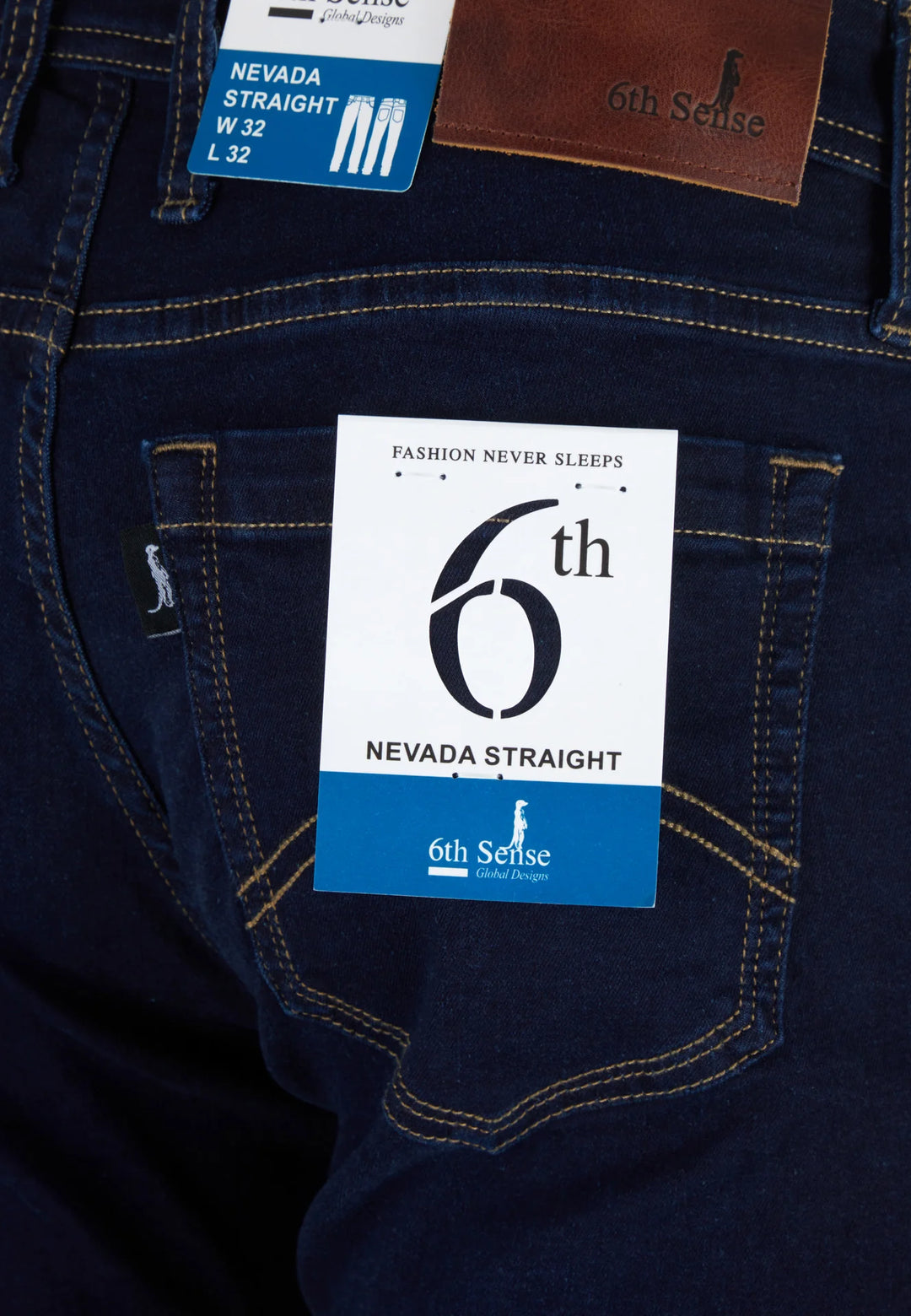 6th Sense Nevada Straight Leg Jeans Stone Wash