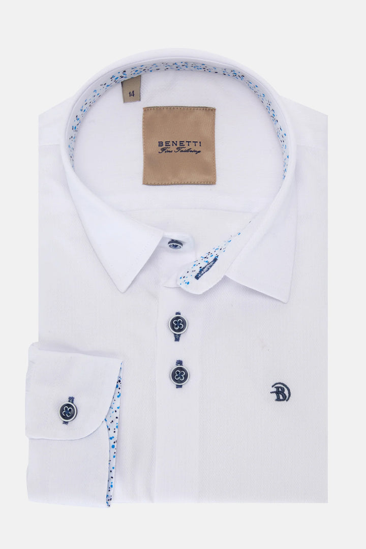 Benetti Boys Portland Formal Shirt Blue