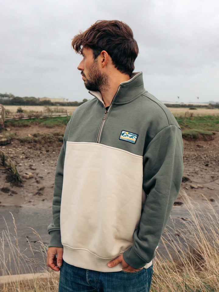 Bleubird Bracken 1/4 Zip Sweatshirt Sand
