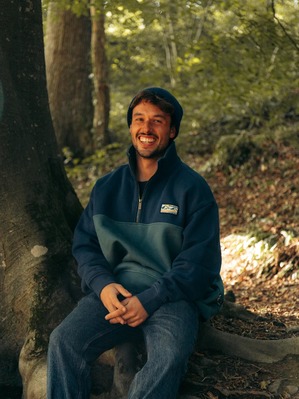 Bleubird Bracken 1/4 Zip Sweatshirt Teal