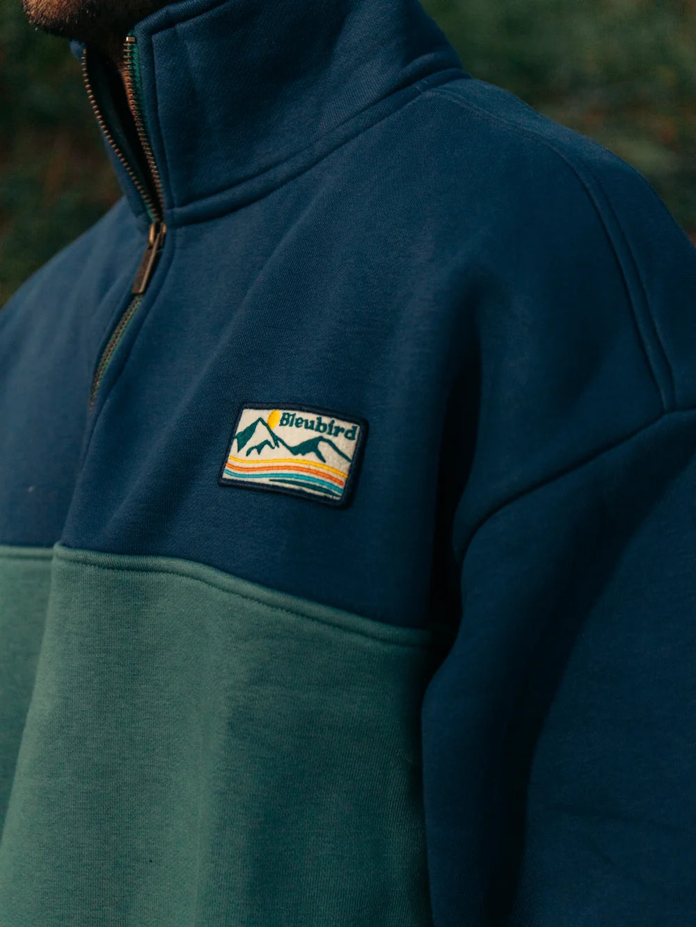 Bleubird Bracken 1/4 Zip Sweatshirt Teal