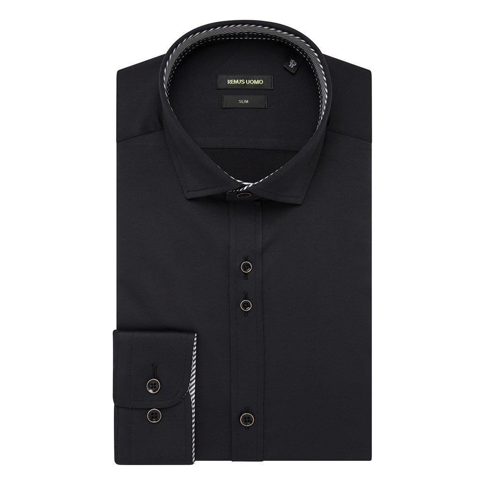 Remus Uomo Rome Semi-Formal Shirt Black